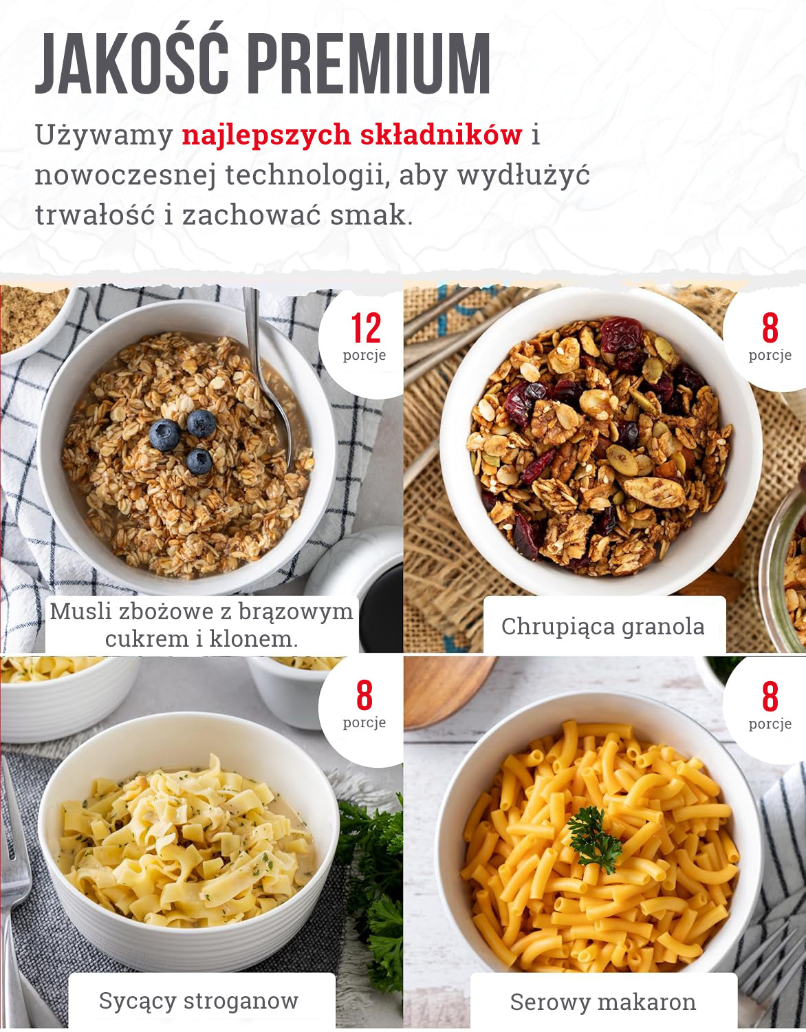 ReadyWise, 60 porcji, Śniadanie, Obiad i Kolacja, Grab & Go Dry-Bag, Liofilizowane, Okres trwałości do 25 lat, Żywność awaryjna, 7 dni dla 1 osoby, 1 tydzień jedzenia