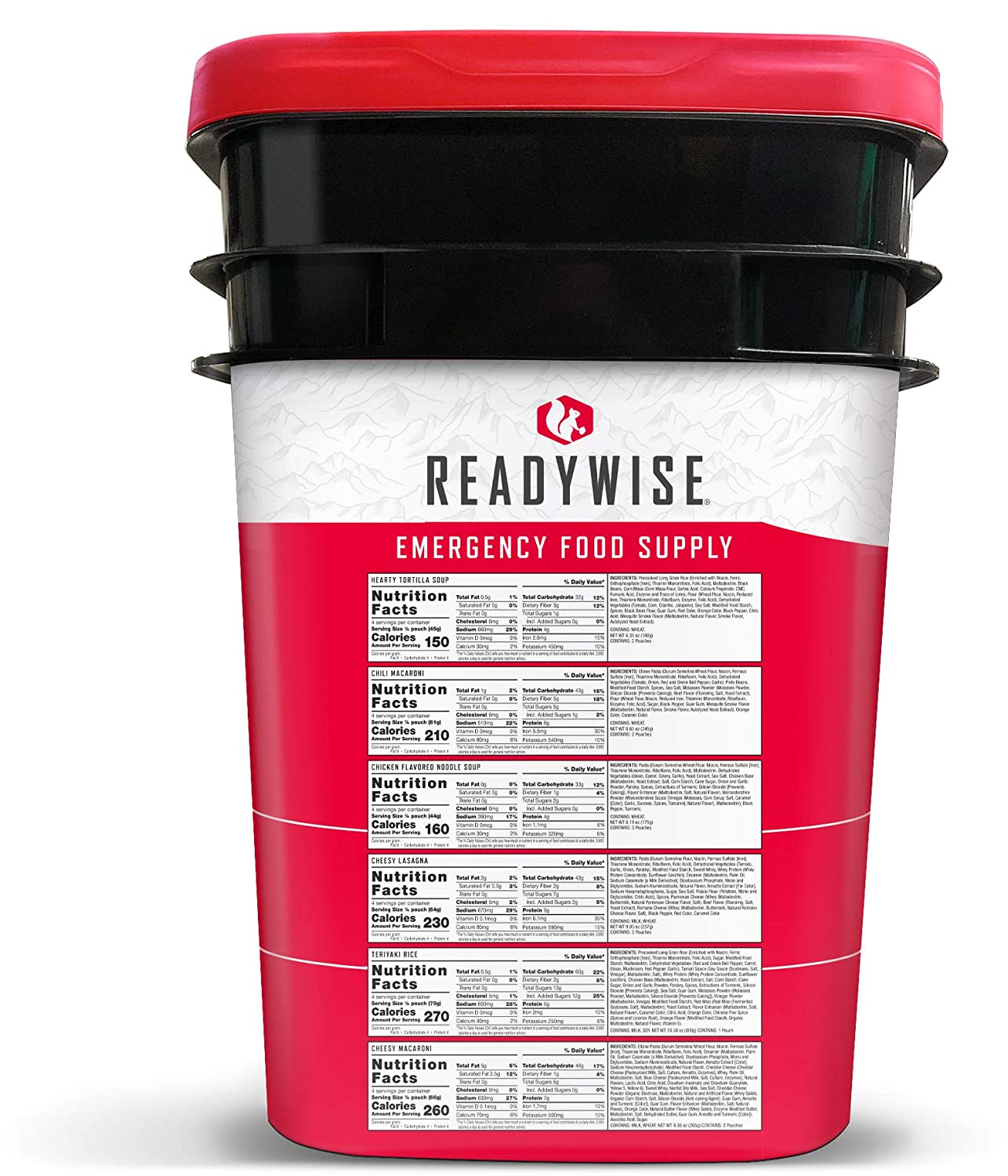 ReadyWise, 120 Porcji, Obiad i Kolacja, 13 Różnych Przepisów, Kubełek Grab & Go, Liofilizowane, Do 25 Lat Trwałości, Żywność Awaryjna, 7 Dni Wyżywienia Dla 2 Osób, 2 Tygodnie Zapasów